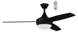 Harbor Breeze Beach Creek 44-in Matte Black LED Indoor Ceiling Fan with Light Kit and Remote (3-Blade)