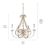 Kichler Dover 5-Light Brushed Nickel Traditional Chandelier