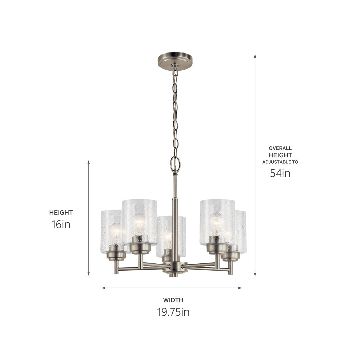 Kichler Winslow 5-Light Brushed Nickel Modern/Contemporary Chandelier