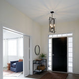 Kichler Taubert 3-Light Black Mid-century Geometric Large Hanging Pendant Light