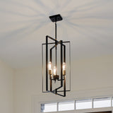 Kichler Taubert 3-Light Black Mid-century Geometric Large Hanging Pendant Light