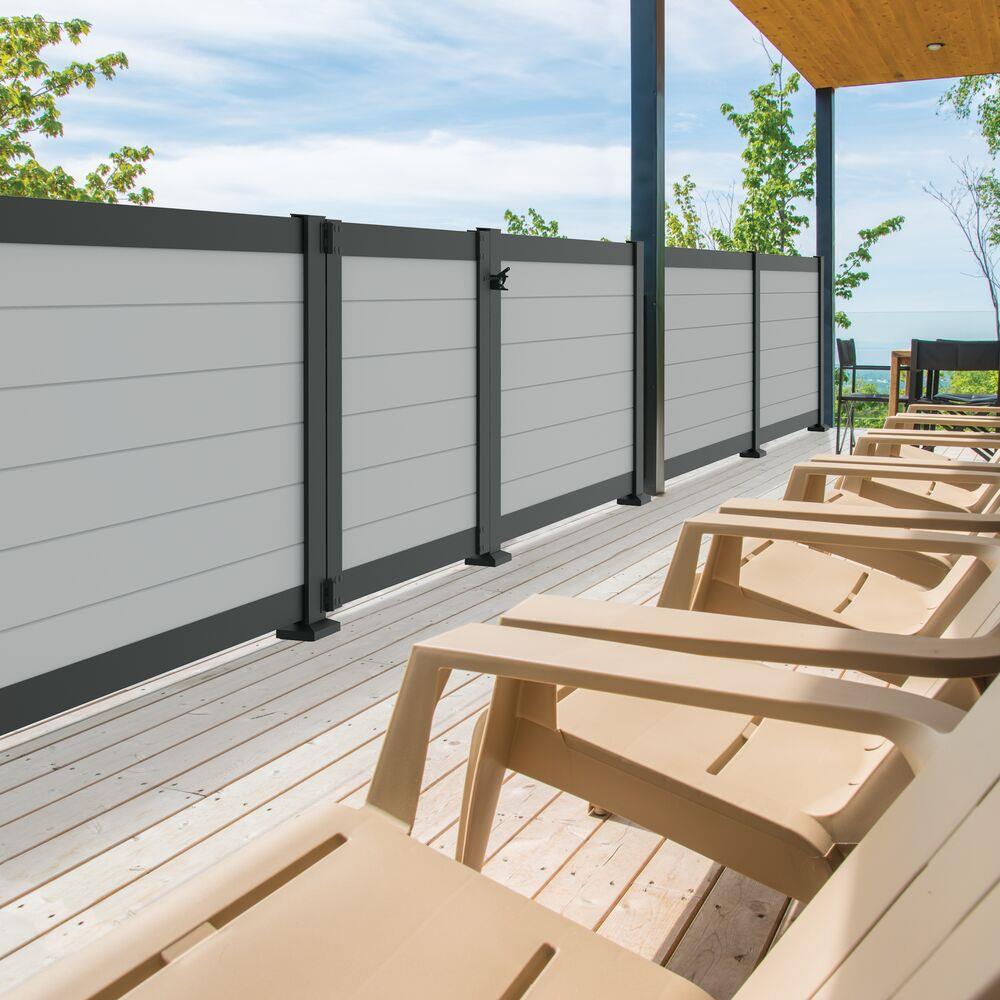 Freedom Artisan 46-1/2-in L x 40-in H Matte Black Aluminum Deck Railing Gate (Assembly Required)