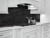 Satori Nero 12-in x 12-in Polished Natural Stone Marble Look Mosaic Wall Tile (0.97-sq. ft/ Piece)