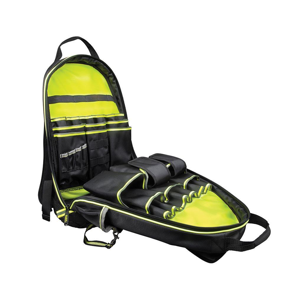 Tradesman Pro 14-3/8 in. High-Visibility Tool Bag Backpack, Black and Gray - Super Arbor