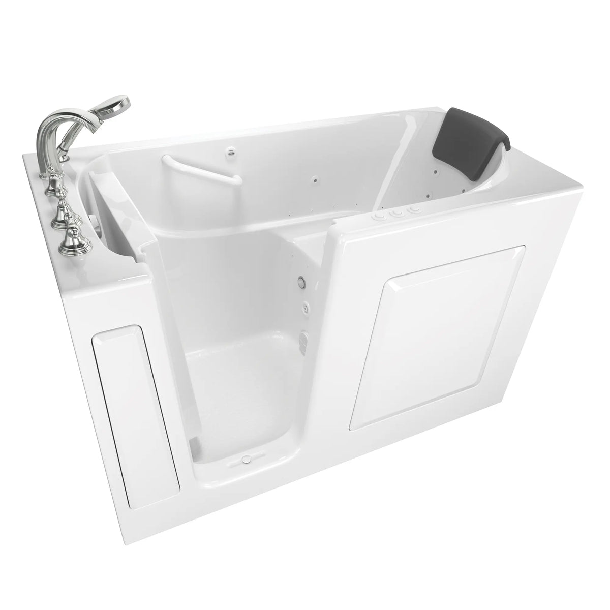 American Standard Gelcoat Premium Series 60 in. Left-Hand Walk-In Whirlpool and Air Bathtub in White