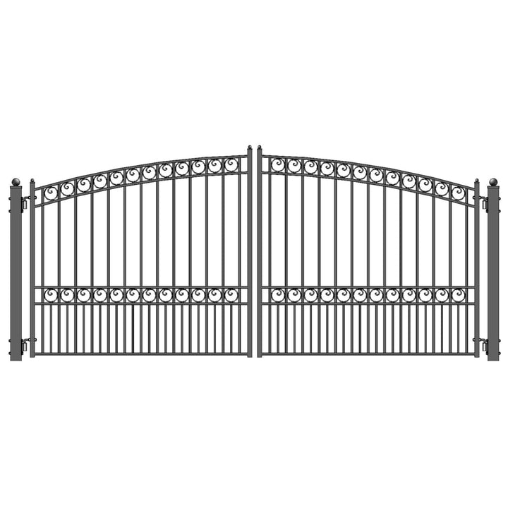 ALEKO 18-ft x 6-ft Black Galvanized Steel Driveway Gate
