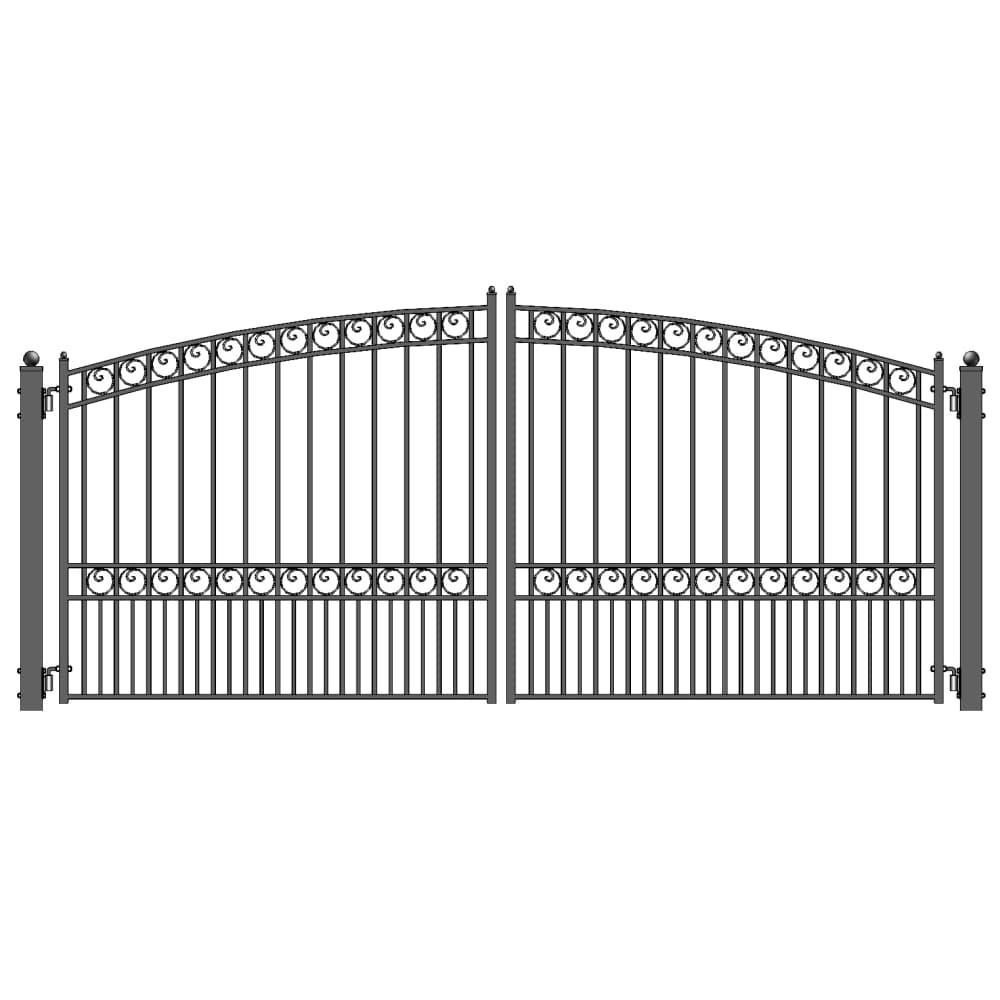 ALEKO 14-ft x 6-ft Black Galvanized Steel Driveway Gate