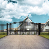 ALEKO 14-ft x 6-ft Black Galvanized Steel Driveway Gate