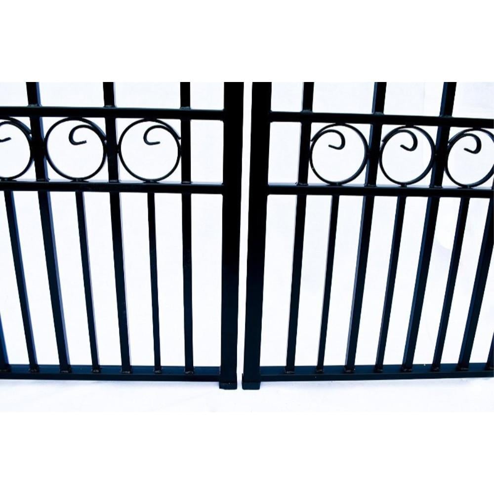 ALEKO 12-ft x 6-ft Black Galvanized Steel Driveway Gate