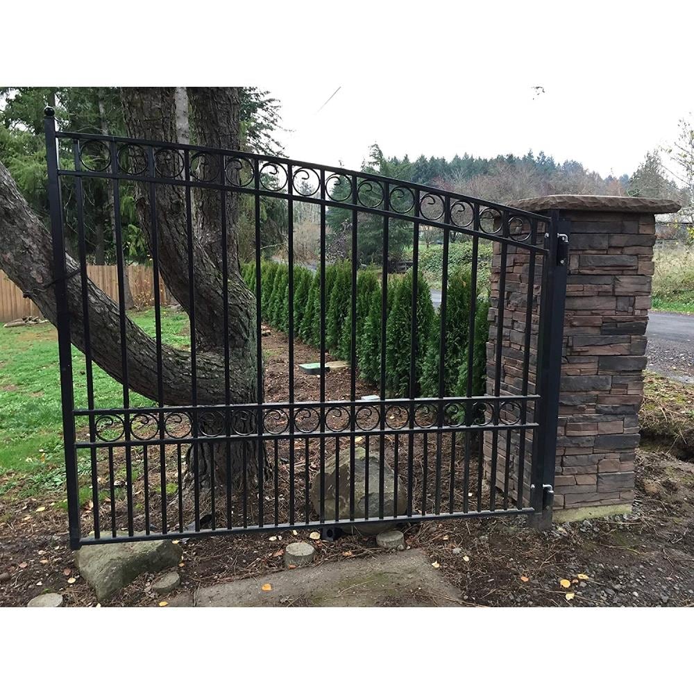 ALEKO 12-ft x 6-ft Black Galvanized Steel Driveway Gate