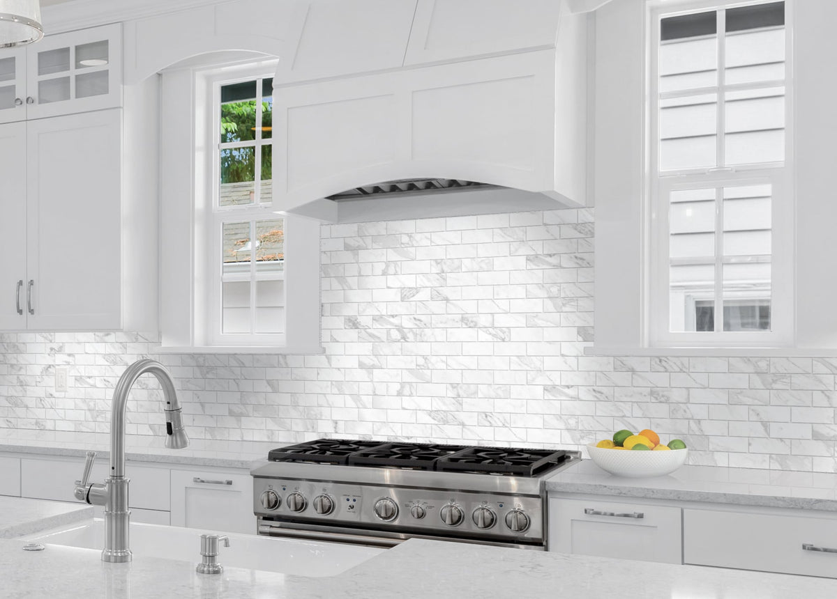 Satori Regent Carrara 10-in x 11-in Matte Porcelain Marble Look Mosaic Floor and Wall Tile (0.75-sq. ft/ Piece)