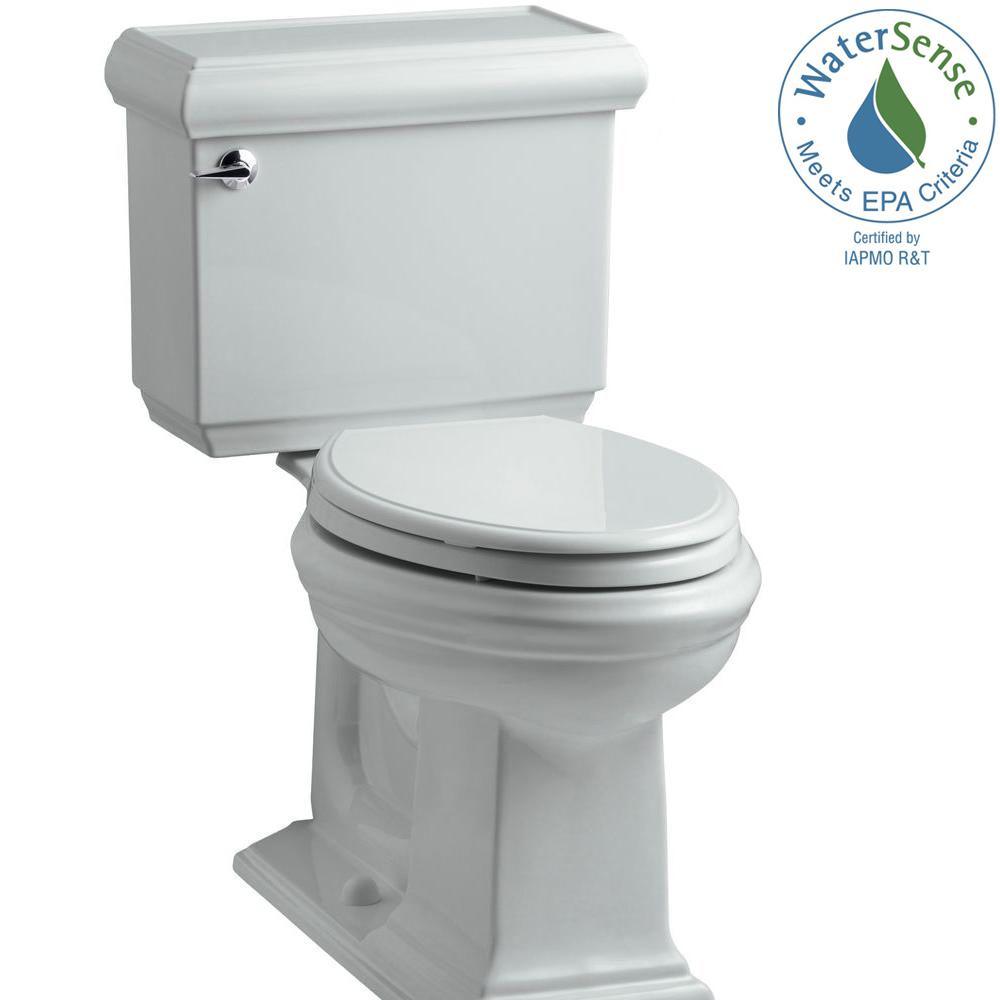 Memoirs Classic 2-piece 1.28 GPF Single Flush Elongated Toilet with AquaPiston Flush Technology in Ice Grey - Super Arbor