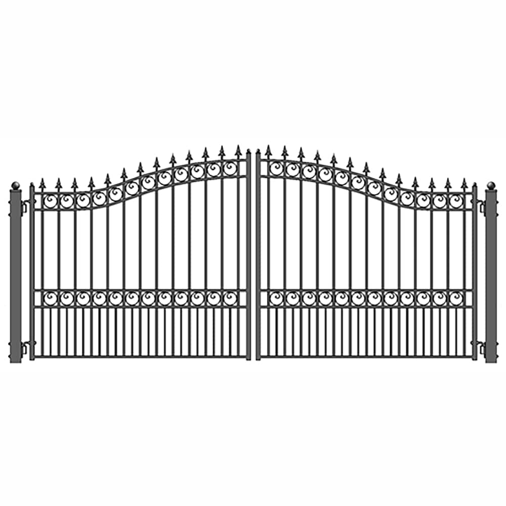 ALEKO 18-ft x 6-ft Black Galvanized Steel Driveway Gate