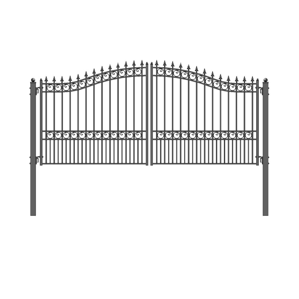 ALEKO 18-ft x 6-ft Black Galvanized Steel Driveway Gate
