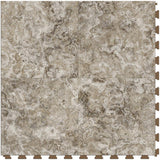 Perfection Floor Tile Breccia Collection Breccia Crema/Satin 20-in x 20-in Water-Resistant Interlocking Luxury Flooring, 16.7-sq ft Carton