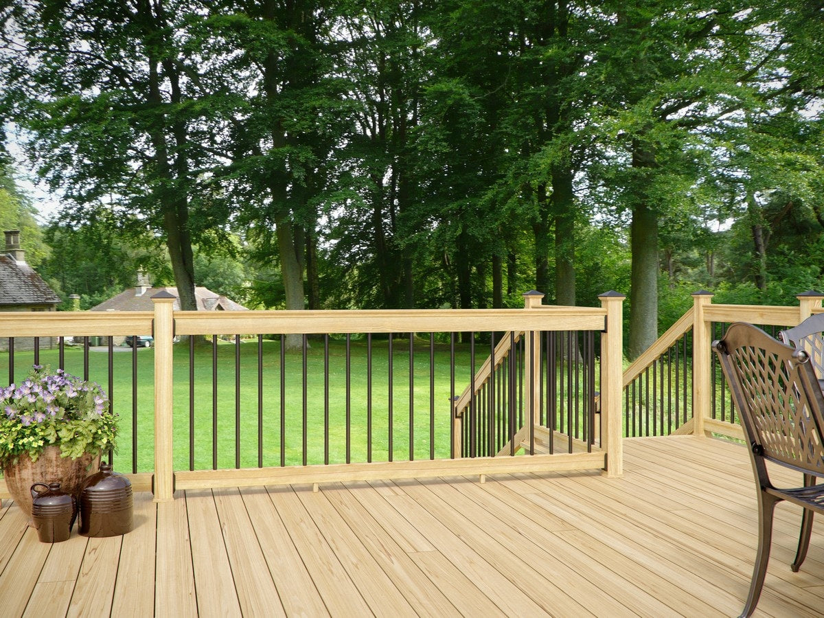 Deckorators 3/4-in x 26-in Black Aluminum Round Deck Baluster (10-Pack)
