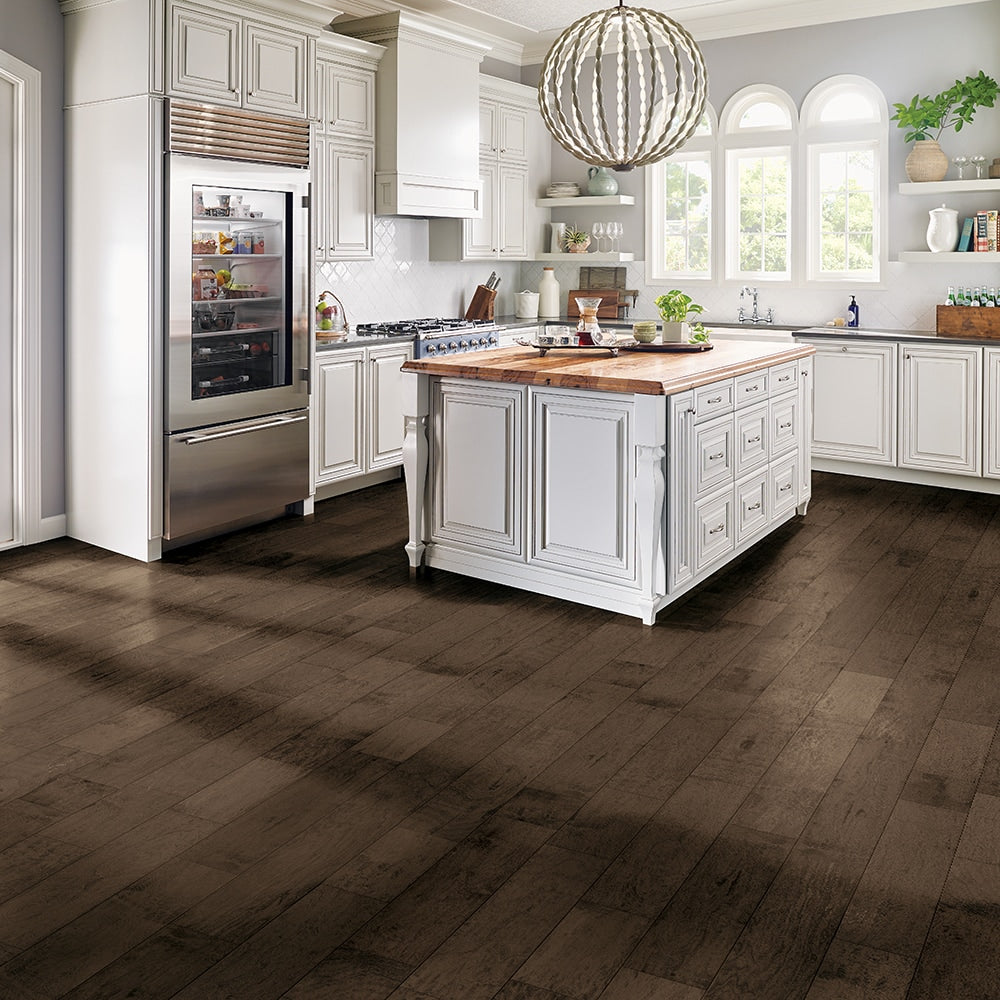 Bruce Nature of Wood Medium Brown Hickory 6-1/2-in W x 3/8-in T x Varying Length Handscraped Engineered Hardwood Flooring (30.5-sq ft / Carton)