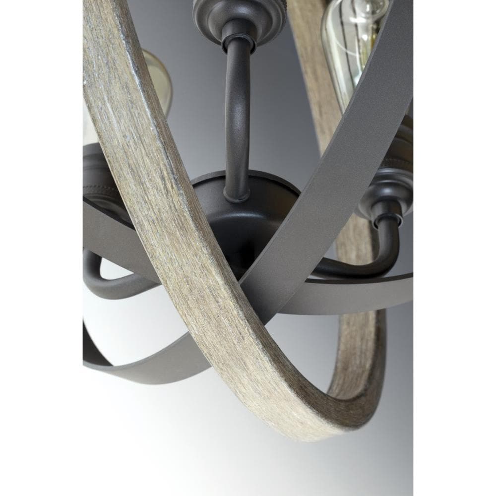 Progress Lighting Conestee 6-Light Graphite Coastal Globe Large Hanging Pendant Light
