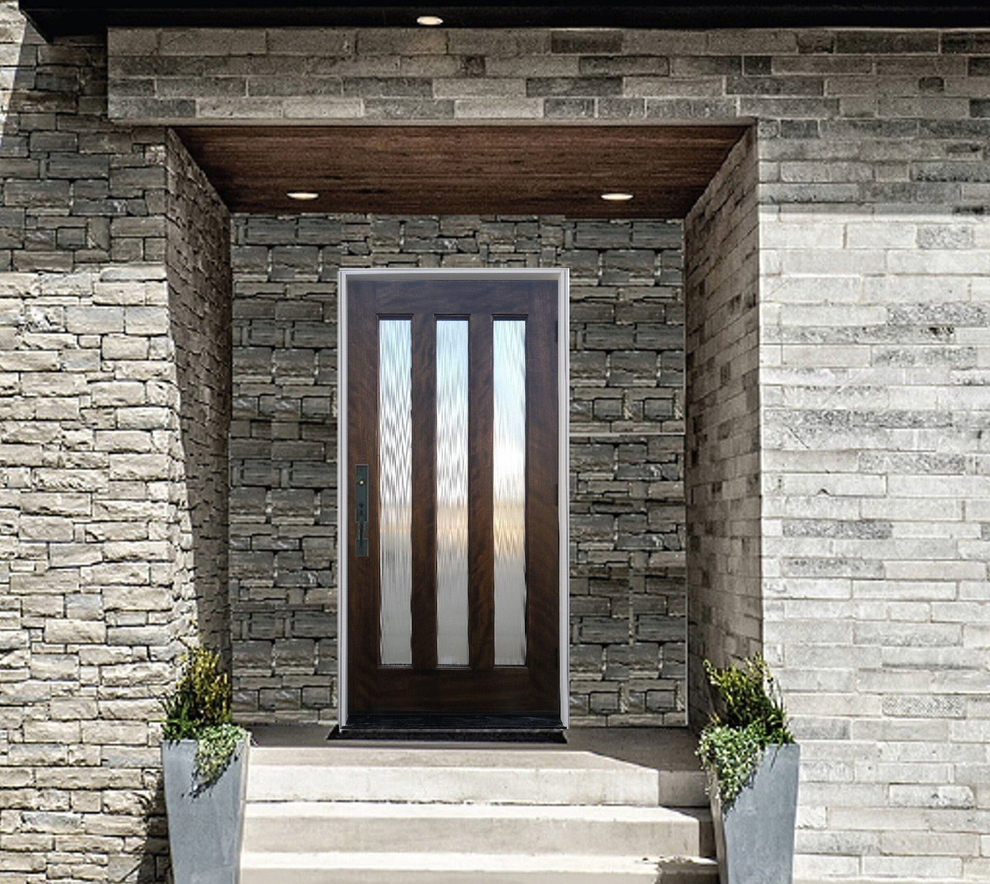 Creative Entryways 36x80 Espresso Stained Full Lite Mahogany Entry Door