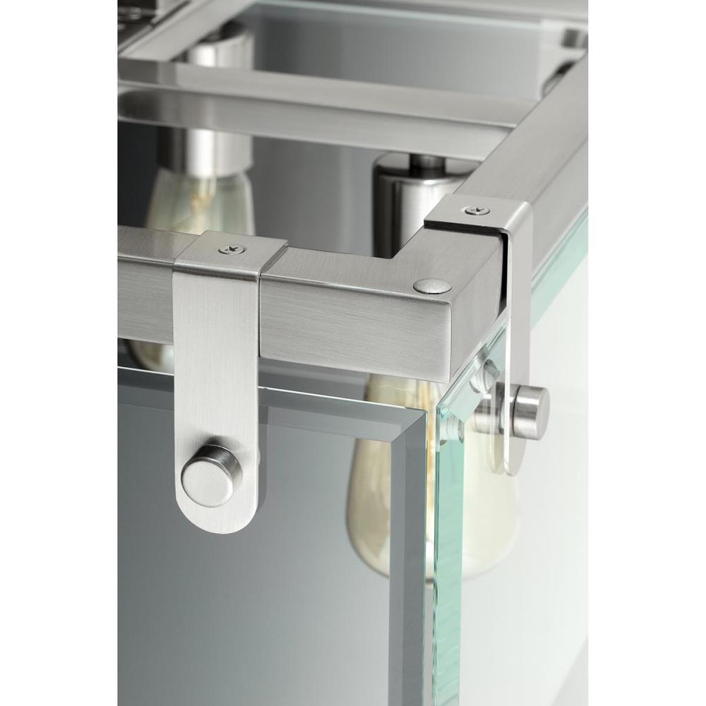 Progress Lighting Glayse 4-Light Brushed Nickel Modern/Contemporary Beveled Glass Square Medium Hanging Pendant Light