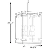 Progress Lighting Glayse 4-Light Brushed Nickel Modern/Contemporary Beveled Glass Square Medium Hanging Pendant Light