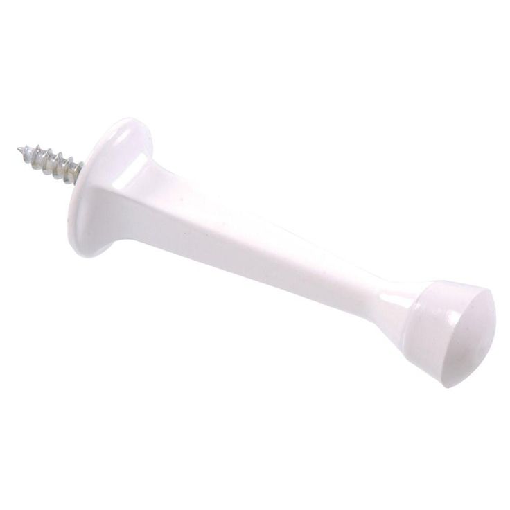 3 in. White Square Rigid Door Stop (5-Pack)