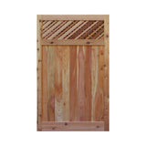 3.5 ft. H W x 6 ft. H H Western Red Cedar Flat Top Supreme Lattice Fence Gate - Super Arbor