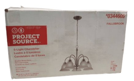 Project Source Fallsbrook 5-Light Brushed Nickel Traditional Chandelier