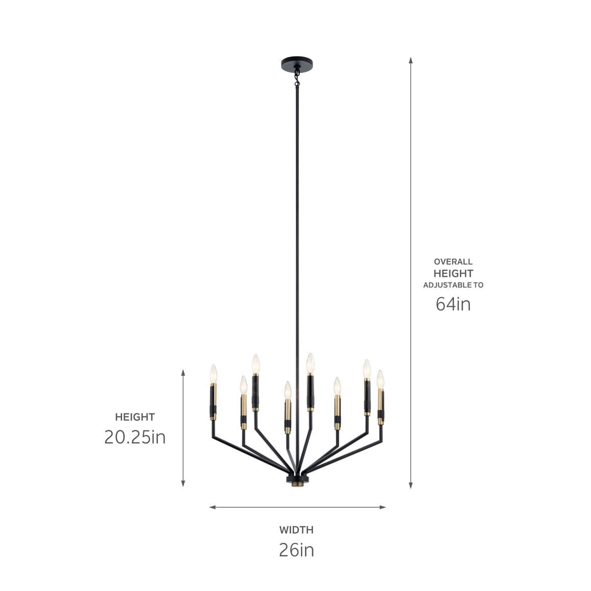 Kichler Armand 8-Light Black Modern/Contemporary Chandelier