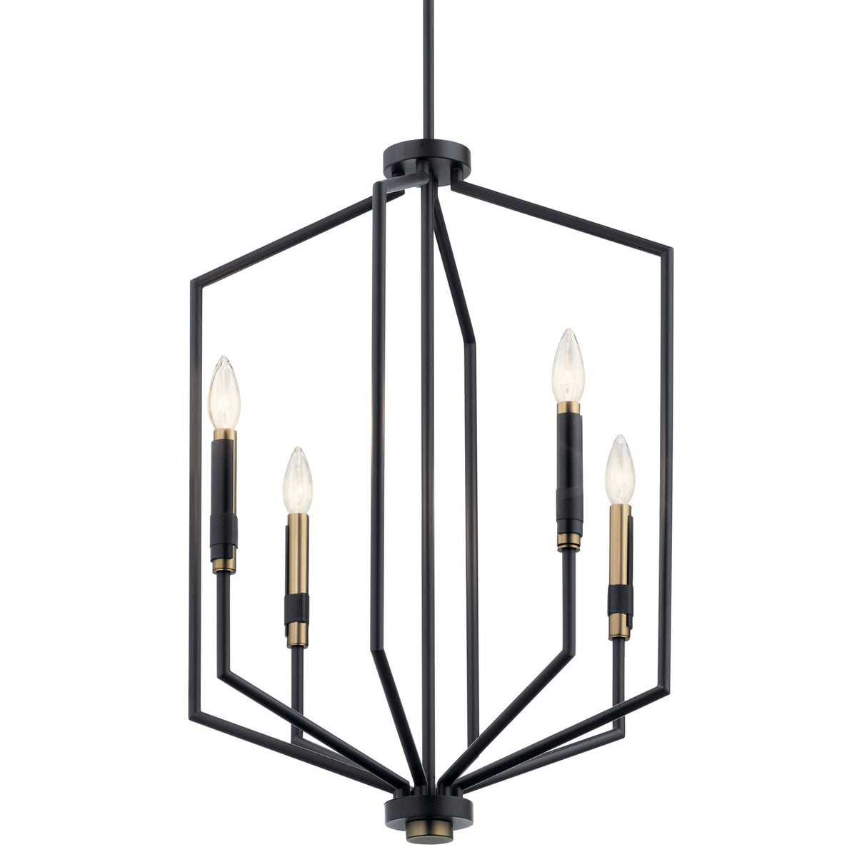 Kichler Armand 4-Light Black Modern/Contemporary Geometric Large Hanging Pendant Light