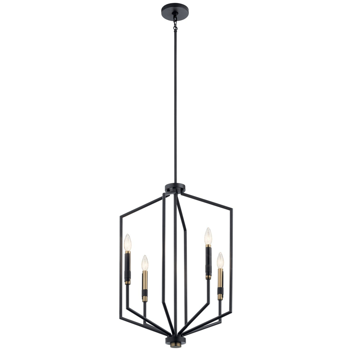 Kichler Armand 4-Light Black Modern/Contemporary Geometric Large Hanging Pendant Light