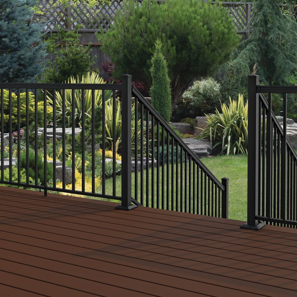 Freedom VersaRail Classic 8-ft x 44-in Matte Black Aluminum Deck Stair Rail Kit