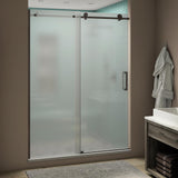 Coraline XL 56 - 60 in. x 80 in. Frameless Sliding Shower Door with StarCast Clear Glass in Brushed Gold Right Hand - Super Arbor