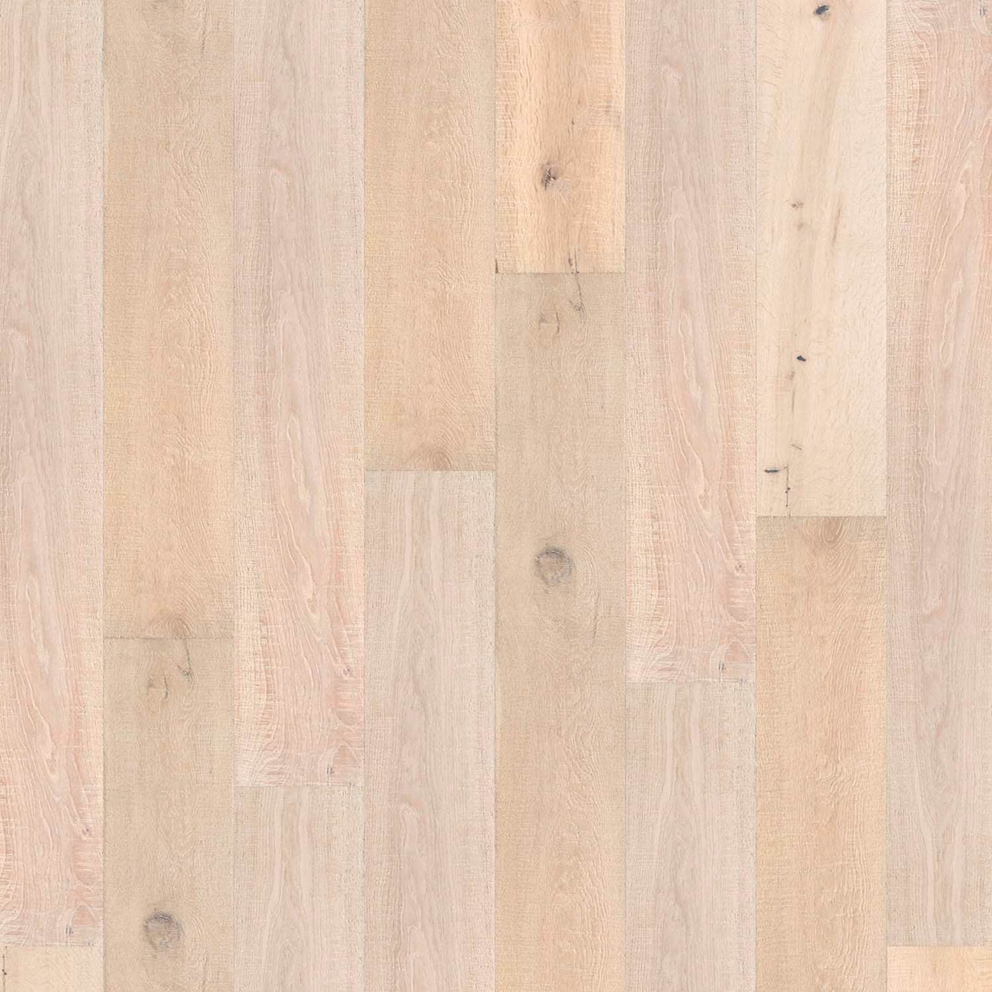 Flooors by LTL Oak Oak rustic, brushed, hand scraped, white oiled hardwood flooring — primary plank view