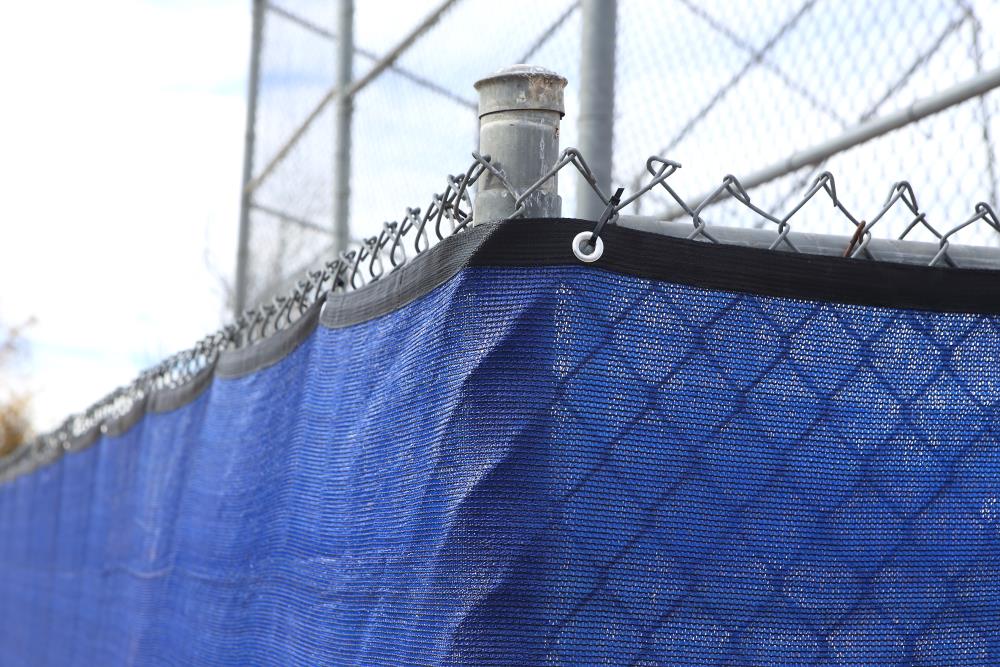 NCSNA 8-ft H x 50-ft W Navy Blue Hdpe Chain Link Fence Screen