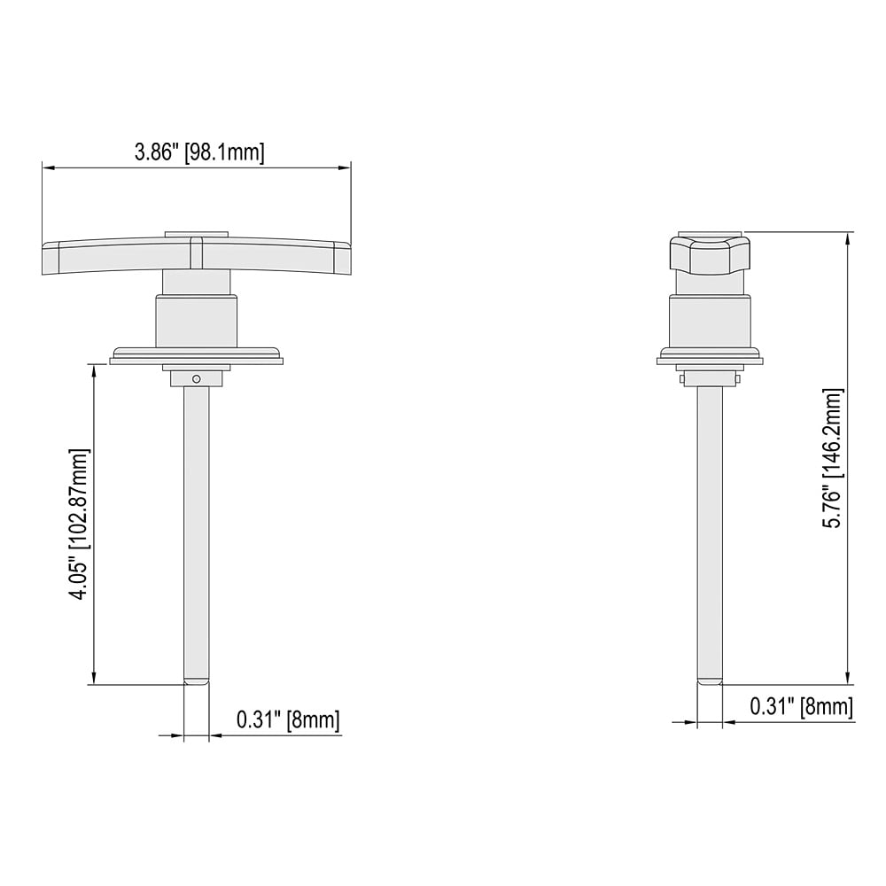 Blue Hawk Chrome Plated Zinc Die-Cast Garage Door Lock Handle, 5.7-in T-Style