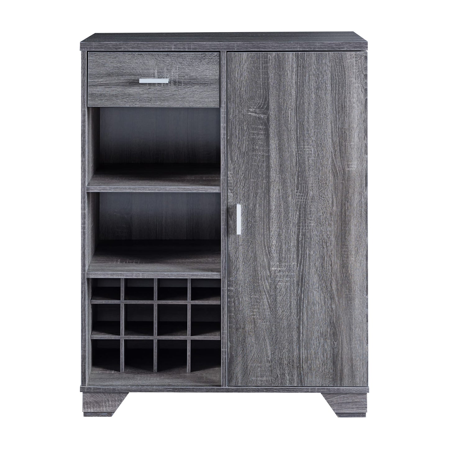 Furniture of America Garrett 31-in x 40-in Gray Rectangle Bar Cabinet