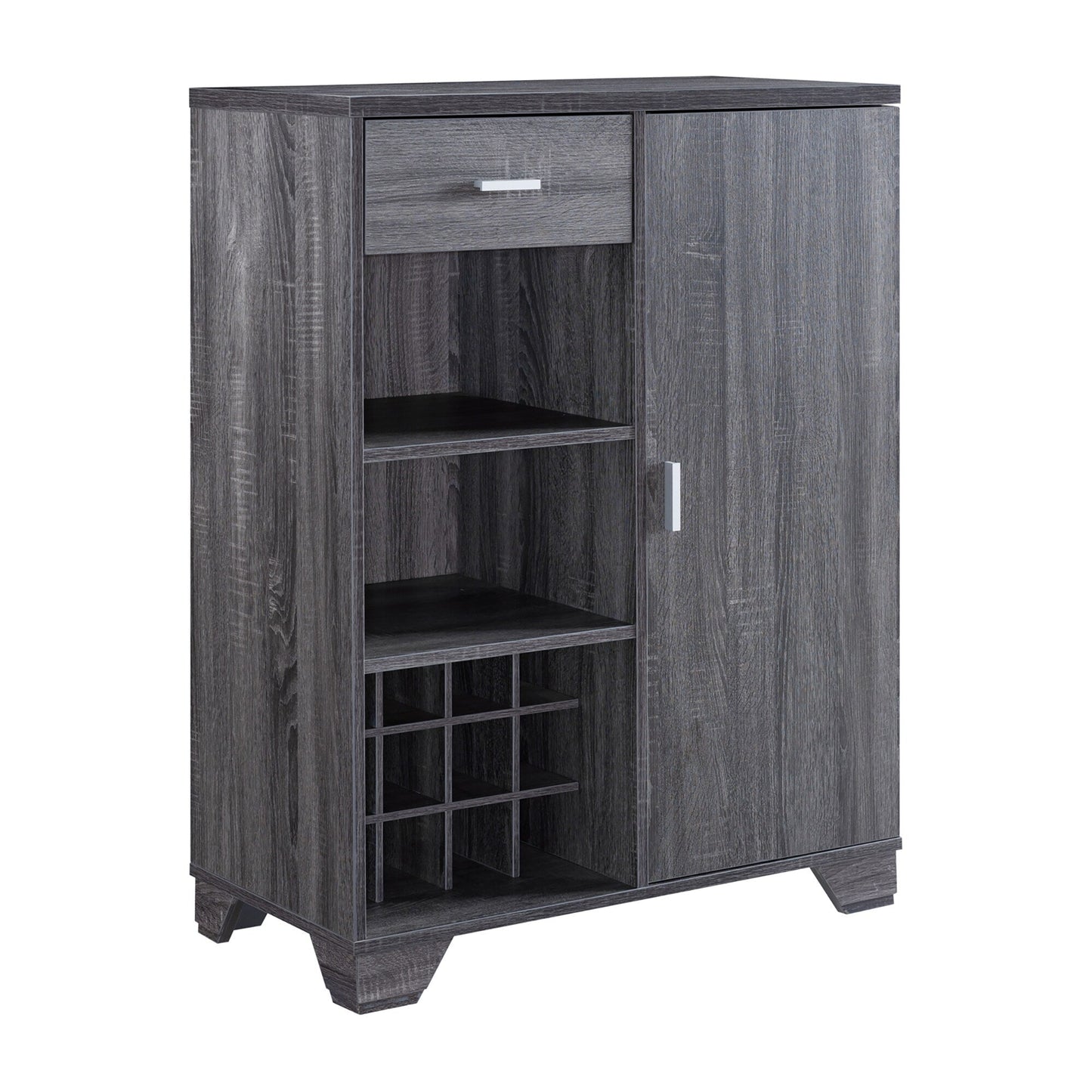 Furniture of America Garrett 31-in x 40-in Gray Rectangle Bar Cabinet
