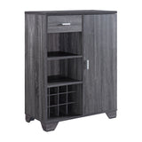 Furniture of America Garrett 31-in x 40-in Gray Rectangle Bar Cabinet