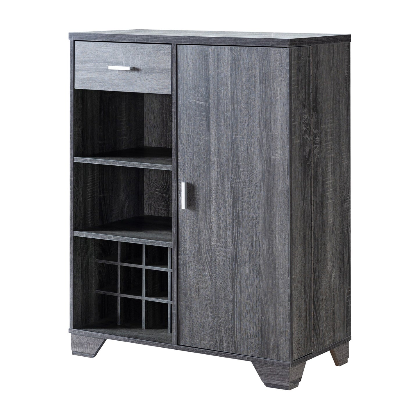 Furniture of America Garrett 31-in x 40-in Gray Rectangle Bar Cabinet