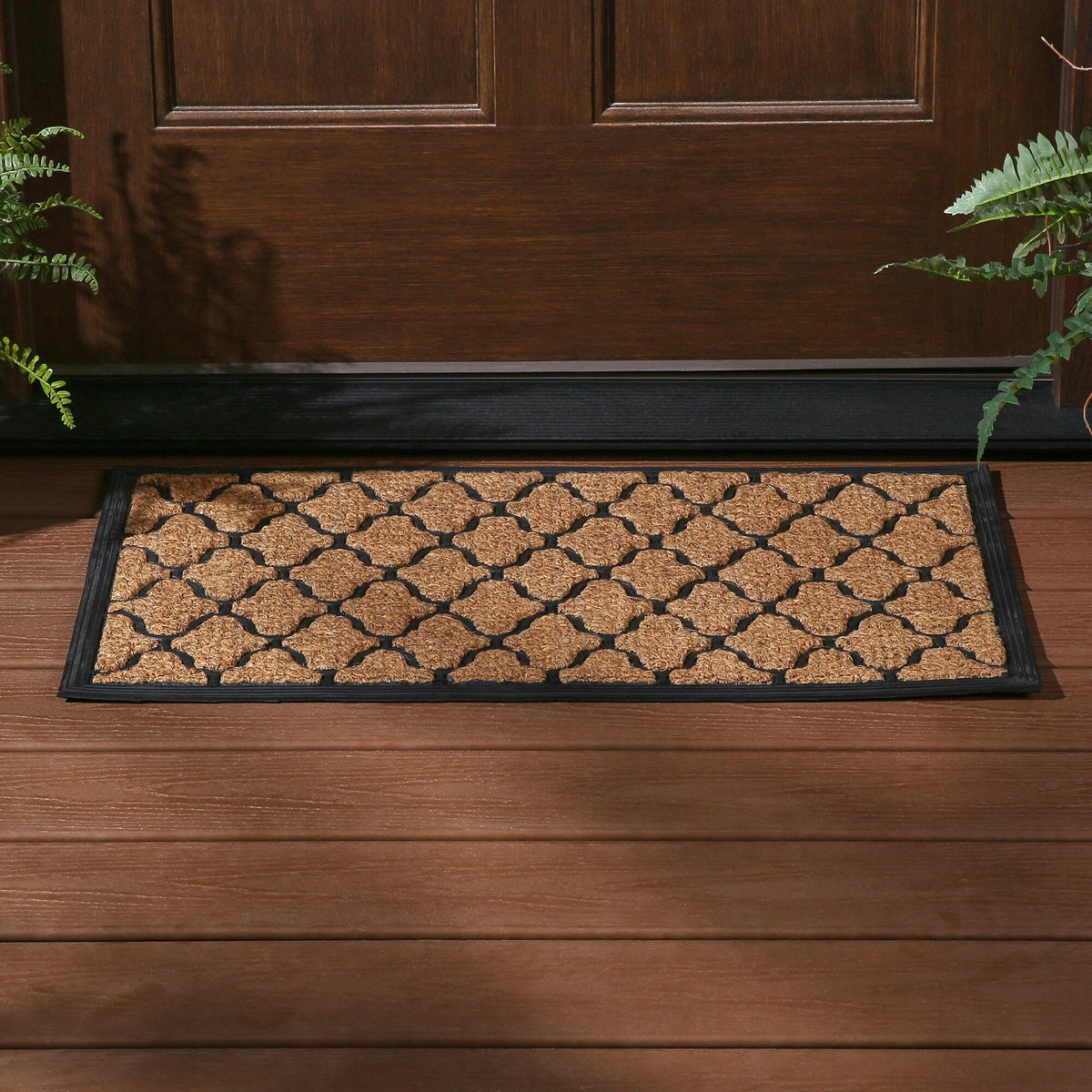 Style Selections 1-1/2-ft x 2-1/2-ft Black Rectangular Indoor Door Mat