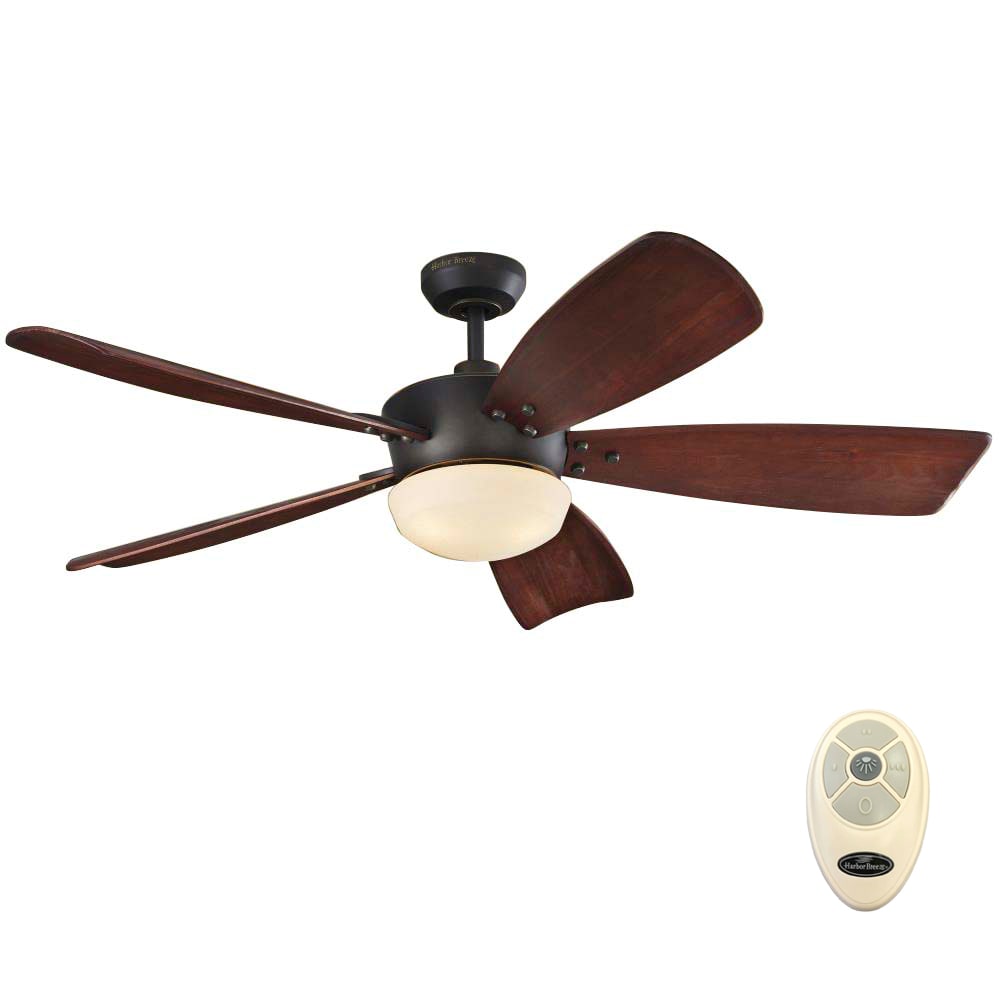 Harbor Breeze Saratoga II 60-in Oil Rubbed Bronze LED Indoor Ceiling Fan with Remote (5-Blade)