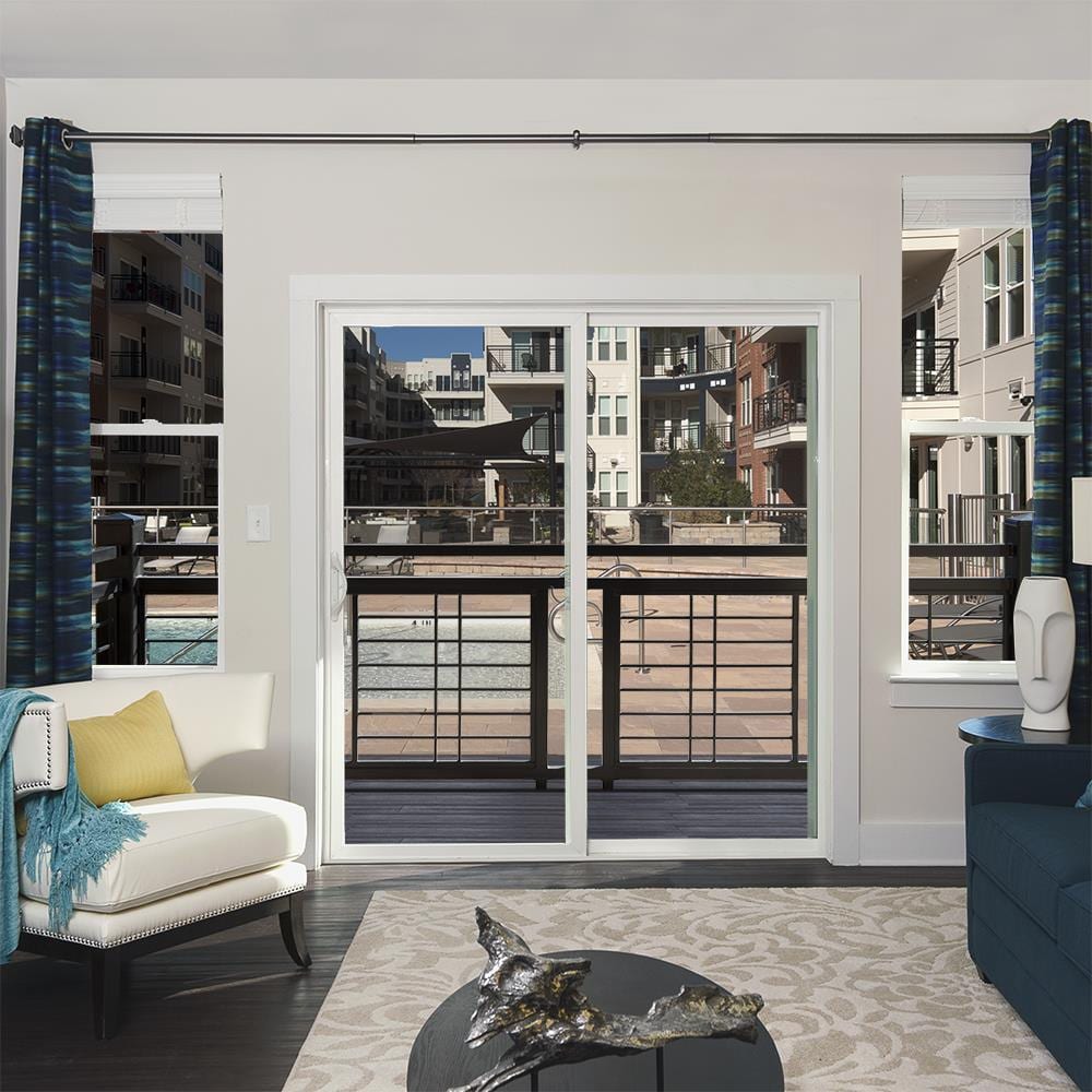 JELD-WEN 60-in x 80-in Vinyl Sliding, Right-hand sliding – installed room view