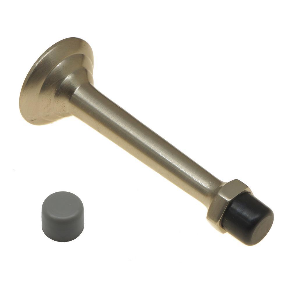 3-3/4 in. Solid Brass Fancy 3-Ring Base Door Stop in Matte Black - Super Arbor