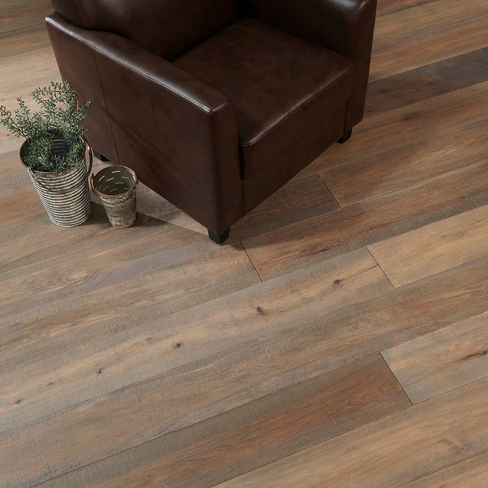 Flooors by LTL Oak Brown hardwood flooring — installed room view