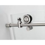 48 in. - 52 in. x 38 in. x 80 in. Frameless Corner Sliding Shower Enclosure Clear Glass in Stainless Steel Right - Super Arbor