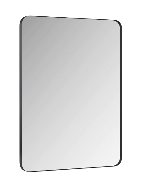 30 in. W x 40 in. H Rectangular Metal Framed Wall Bathroom Vanity Mirror in Black