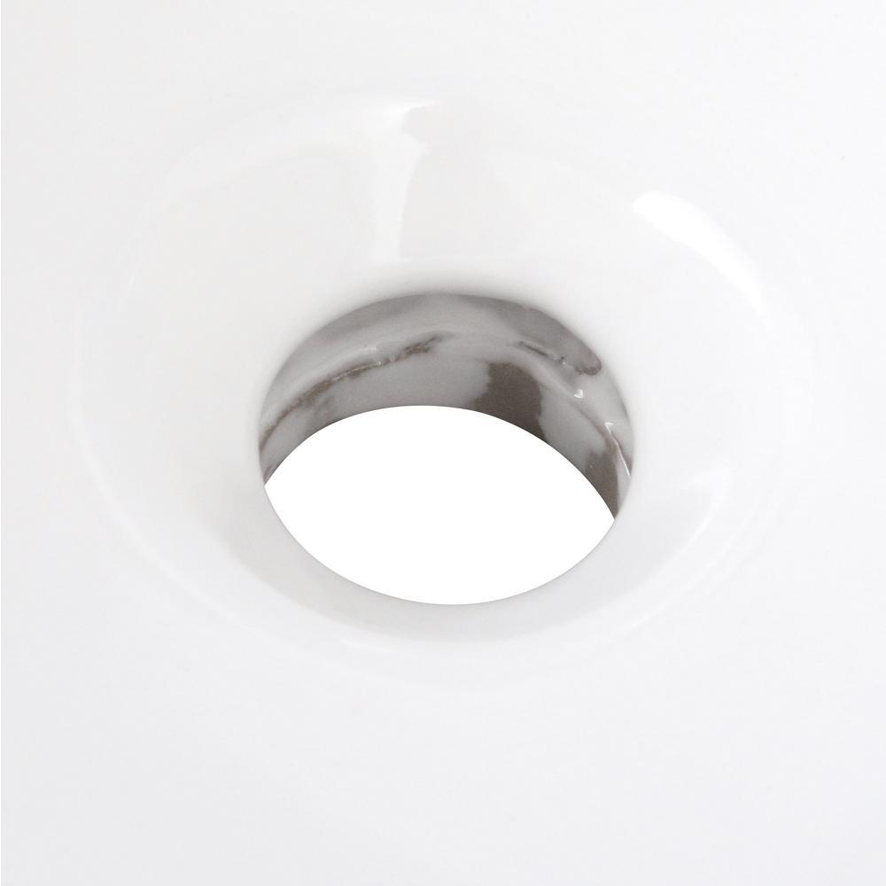 61 in. W x 22 in. D Engineered Marble Vanity Top in Snowstorm with White Double Trough Sinks - Super Arbor