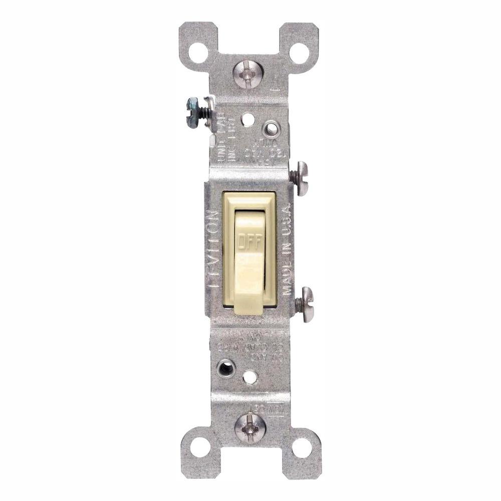 15 Amp Single Pole Switch, Ivory (10-Pack) - Super Arbor