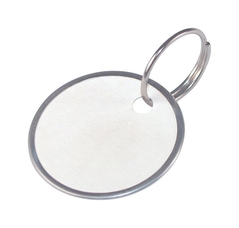 Hillman 1-1/4 in. Diameter Metal White Labeling/ID Key Ring